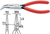 půlkulaté kleště s ostřím zahnuté v ůhlu 40 st. ,160mm