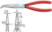 kleště pro mechaniky - půlkulaté čelisti zahnuté 45 st. 200mm